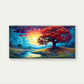 Magical Tree Sunset Landscape Wall Art Canvas Office Home Room Framed 80x45cm