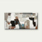 White & Brown Geometric Design Wall Art Canvas Office Home Room Framed 120x60cm