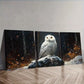 3pcs   Snowy Owl in Forest Wall Art Set Canvas Framed 40x60cm - High Quality Print 100% Australian Made Wall Canvas Ready to Hang