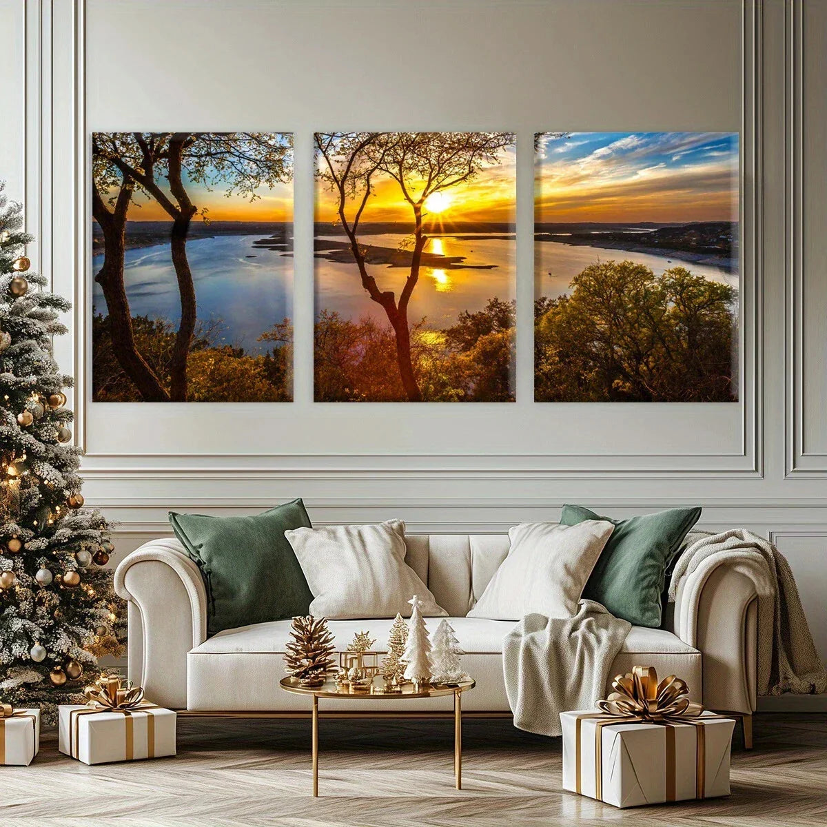 3pcs Stunning Scenery Modern Fantasy Metal Print Ready to Hang Art
