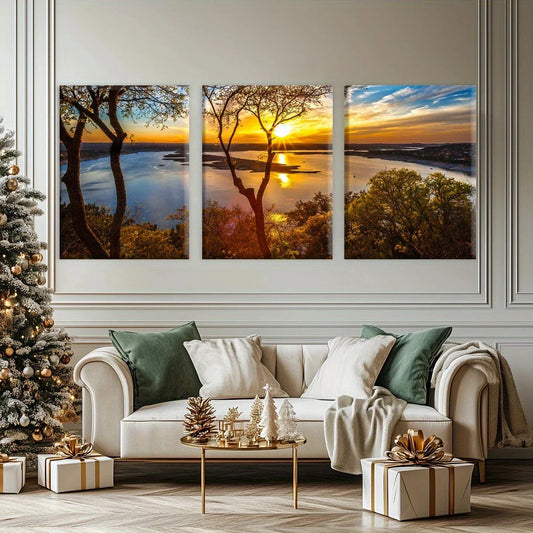3pcs Stunning Scenery Modern Fantasy Metal Print Ready to Hang Art
