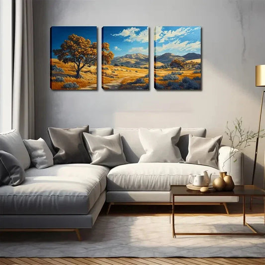 3pcs  Autumn Desert Mountain  Wall Art Set Canvas Framed 40x60cm - High Quality Print 100% Australian Made Wall Canvas Ready to Hang