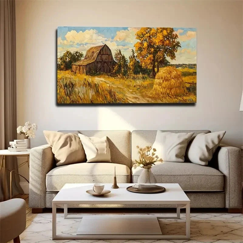 Shocking Small Village Space Wall Art Canvas Office Home Room Framed 120x60cm