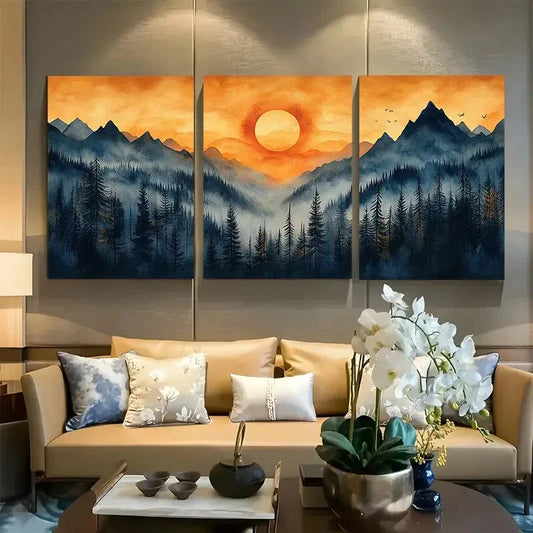 3pcs Northern Cascade Range Landscape Metal Print Ready to Hang Art