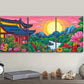 3pcs Colorful ancient Chinese buildings Wall Art Set Canvas Framed 40x60cm - High Quality Print 100% Australian Made Wall Canvas Ready to Hang