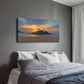 Sunset Photo Rocks Palm Tree Wall Art Canvas Office Home Room Framed 120x60cm