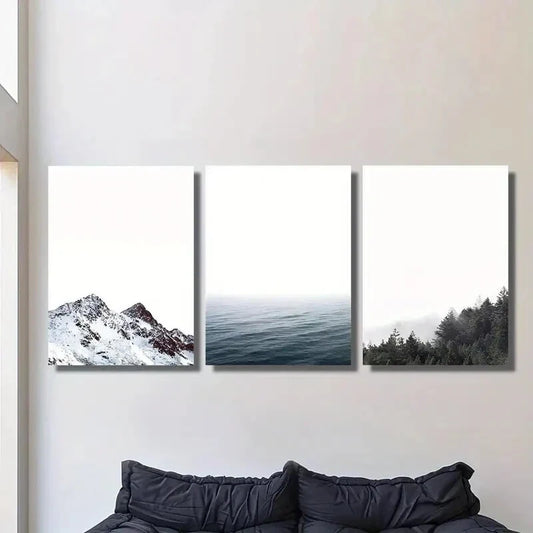 3pcs   simple Nordic mountain prints  Metal Print Ready to Hang Art