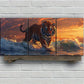 3pcs Tiger in the Waves Sunset Metal Print Ready to Hang Art
