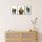 3pcs Bear Polar Bear Dog Cat Animal Portrait Art Metal Print Ready to Hang Art