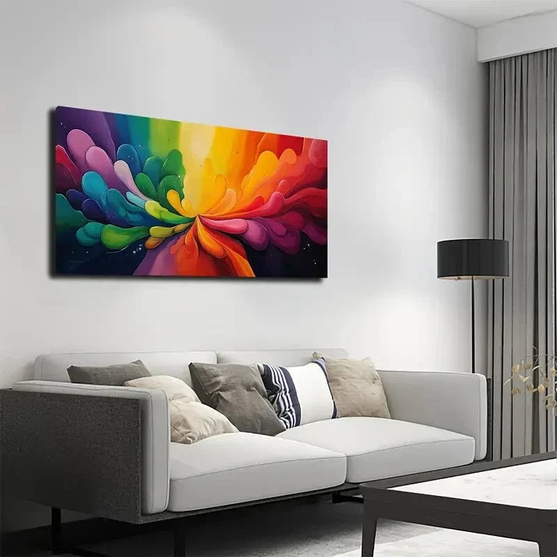 Irregular Color Shape Spreading Wall Art Canvas Office Home Room Framed 120x60cm