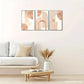 3pcs Minimalist Geometric Posters with Beige Peach Metal Print Ready to Hang Art