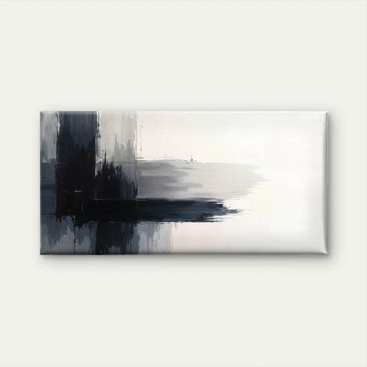 Minimalist Grey Black Abstract Wall Art Canvas Office Home Room Framed 80x45cm