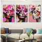 3pcs Modern Abstract with Golden Paint Splashes Metal Print Ready to Hang Art