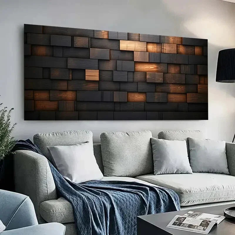 Texture Mosaic Modern Décor Wall Art Canvas Office Home Room Framed 80x45cm