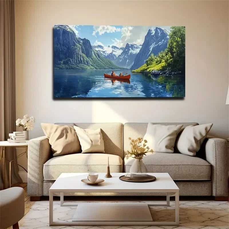 The Lake Water As Clear Wall Art Canvas Office Home Room Framed 80x45cm