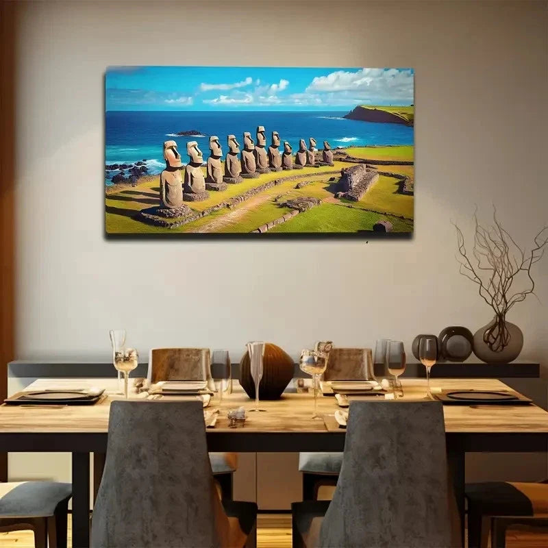 Resurrection Island Giant Wall Art Canvas Office Home Room Framed 80x45cm