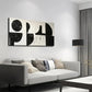 Black & White Geometric Modern Wall Art Canvas Office Home Room Framed 120x60cm