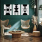 3pcs Geometric Pattern Black and White Metal Print Ready to Hang Art