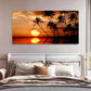 Beautiful Tropical Sunset Palm Wall Art Canvas Office Home Room Framed 80x45cm
