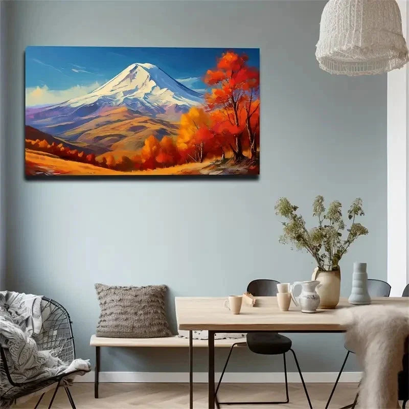 Autumn Alpine Forest Artistic Wall Art Canvas Office Home Room Framed 120x60cm