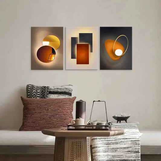3pcs  Abstract Poster, Fantasy Decorations Metal Print Ready to Hang Art
