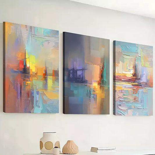 3pcs Simple Modern and Fashionable Abstract  Wall Art Set Canvas Framed 40x60cm - High Quality Print 100% Australian Made Wall Canvas Ready to Hang
