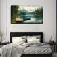 A Small Wooden Boat On Lake Wall Art Canvas Office Home Room Framed 80x45cm
