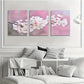 3pcs Pink and White Peach Cherry Blossom Metal Print Ready to Hang Art