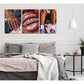3pcs   African American Woman Pink, Purple & Golden Metal Print Ready to Hang Art