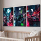 3pcs Black & Green Motorcycle and Sports Wall Art Set Canvas Framed 40x60cm - High Quality Print 100% Australian Made Wall Canvas Ready to Hang