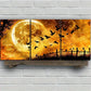 3pcs Moon and Birds Silhouette Metal Print Ready to Hang Art