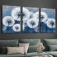3pcs White Dandelion on Vintage Blue Background Wall Art Set Canvas Framed 40x60cm - High Quality Print 100% Australian Made Wall Canvas Ready to Hang