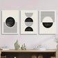 3pcs Black and White Geometric Circle Metal Print Ready to Hang Art