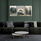 3pcs Pine Tree Mountain Range  Metal Print Ready to Hang Art