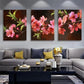 3pcs Peach Blossom Botanical Wall Art Set Metal Print Ready to Hang Art