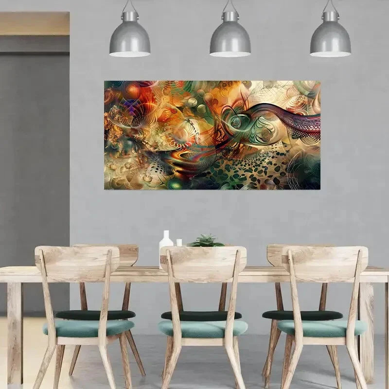 Vibrant Abstract Design wall canvas office home room framed 120x60cm