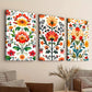 3pcs Floral Elegant Red Yellow & Orange Leaves Wall Art Set Canvas Framed 40x60cm - High Quality Print 100% Australian Made Wall Canvas Ready to Hang