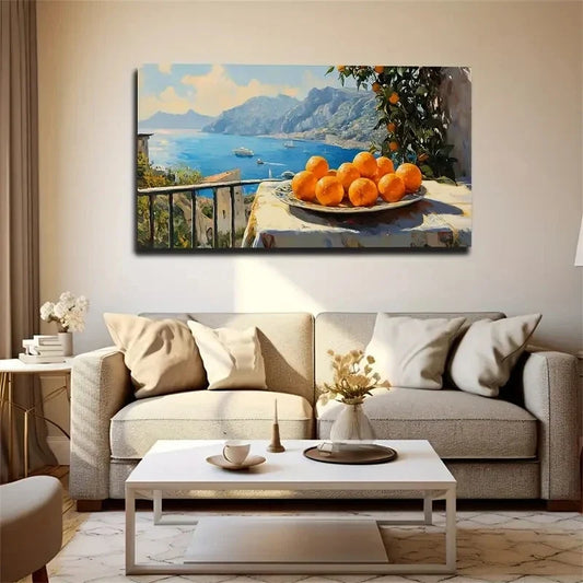 Vibrant Sunset Beach & Ocean Wall Art Canvas Office Home Room Framed 80x45cm