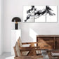 3pcs Modern Abstract Black & White Smoke Design Metal Print Ready to Hang Art