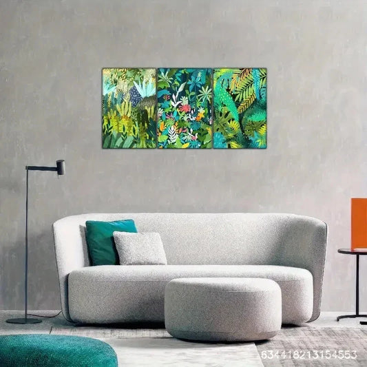 3pcs Jungle Botanical Green plants Decor Art Metal Print Ready to Hang Art