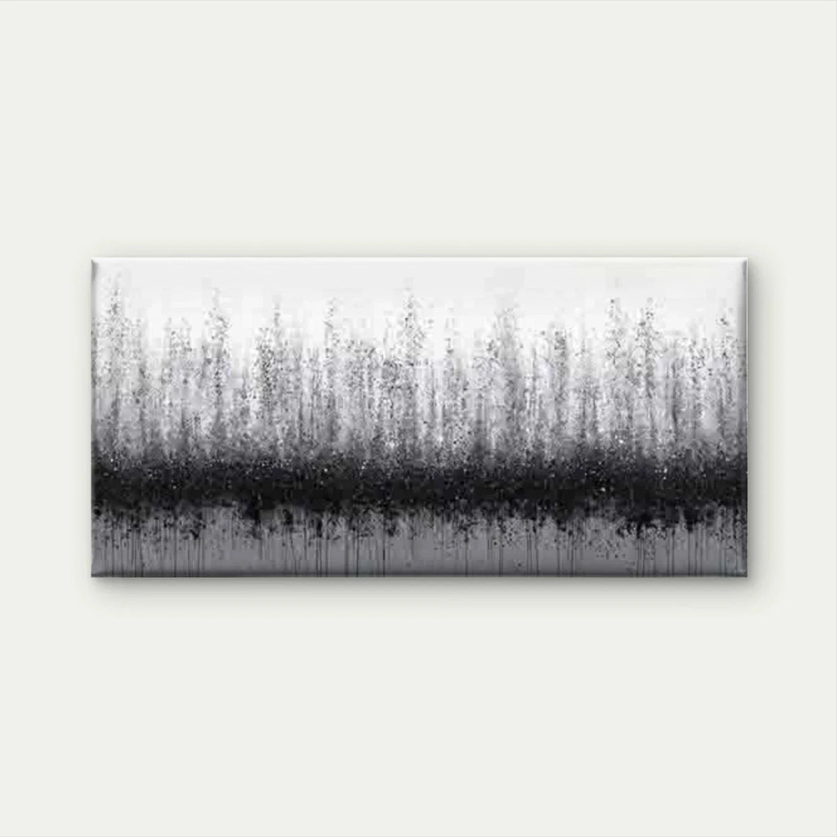 Black and White Drip Wall Art Canvas Office Home Room Framed 120x60cm
