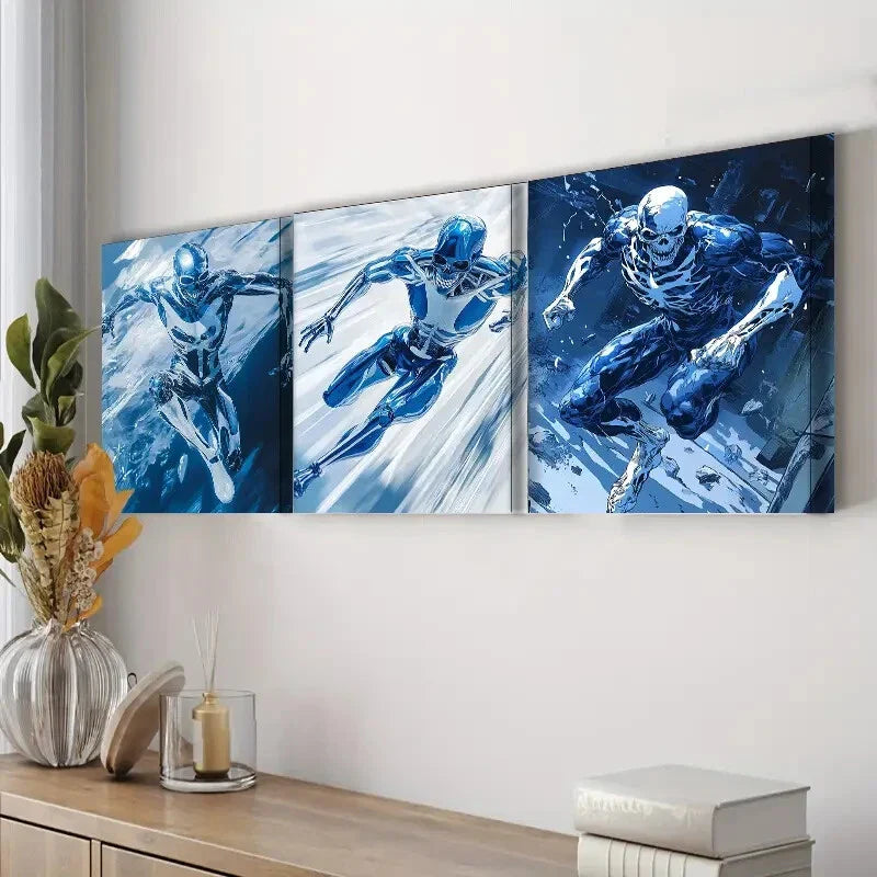 3pcs Ice Shelf Snow Dark Hero Real Perfect Wall Art Set Canvas Framed 40x60cm - High Quality Print 100% Australian Made Wall Canvas Ready to Hang