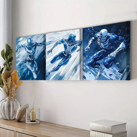 3pcs Ice Shelf Snow Dark Hero Real Perfect Wall Art Set Canvas Framed 40x60cm - High Quality Print 100% Australian Made Wall Canvas Ready to Hang