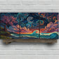 3pcs Storm Night Vibrant Abstract Ocean and Tree Metal Print Ready to Hang Art
