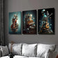 3pcs Violin Piano Guitar & Whimsical Objects Wall Art Set Canvas Framed 40x60cm - High Quality Print 100% Australian Made Wall Canvas Ready to Hang