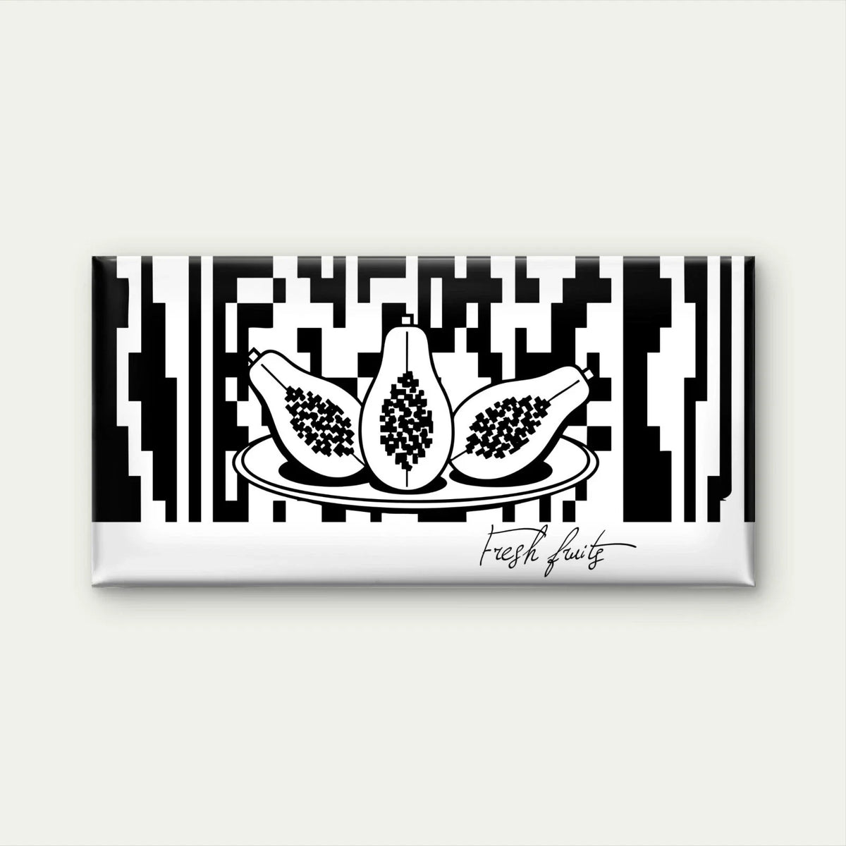Fresh Papaya Halves Plate Wall Art Canvas Office Home Room Framed 120x60cm