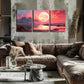 3pcs Features a Large Sun And Ground, Wall Art Set Canvas Framed 60X90cm - High Quality Print 100% Australian Made Wall Canvas Ready to Hang