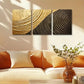 3pcs Luxurious Soft Curve Design Metal Print Ready to Hang Art