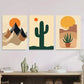 3pcs Modern Desert Landscape Abstract Cactus Wall Art Set Canvas Framed 40x60cm - High Quality Print 100% Australian Made Wall Canvas Ready to Hang