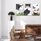 3pcs Cat and Butterfly Flower Plant poster Metal Print Ready to Hang Art